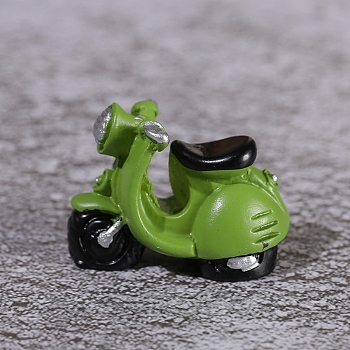 Resin Tricycle Model, Micro Landscape Home Dollhouse Accessories, Pretending Prop Decorations, Yellow Green, 35mm