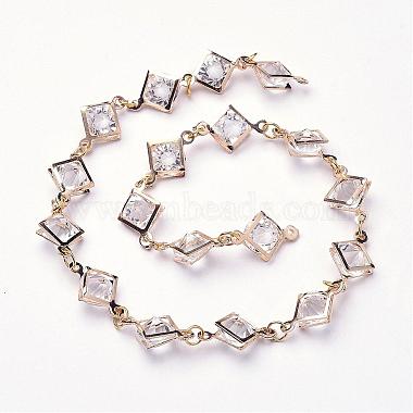 Iron Acrylic Rhinestone Handmade Chains(AJEW-JB00249)-2