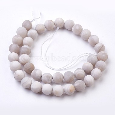 Chapelets de perles en agate blanche naturelle(G-J376-02-10mm)-2