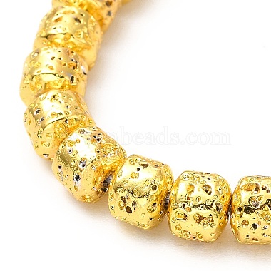 Electroplated Natural Lava Rock Beads Strands(G-G984-10)-4