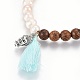 Cotton Thread Tassels Charm Stretch Bracelets(BJEW-JB04110-05)-2