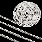 10 Yards Polyester Ribbon, with ABS Plastic Imitation Pearl Round Beads, Garment Accessories, White, 1/2 inch(14mm), Bead: 8mm(OCOR-OC0001-25)