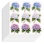 Self-Adhesive Paper Decorative Stickers, for Party, Decorative Presents Sealing, Flower, 90x90mm, Stickers: 25mm, 9pcs/sheet(DIY-WH0562-070)