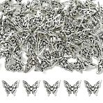 100Pcs Tibetan Style Alloy Pendants, Cadmium Free & Lead Free, Butterfly, Antique Silver, 14x15x8mm, Hole: 1.9mm(FIND-YW0009-47)