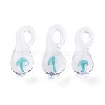 Handmade Lampwork Glass Pendants, Pyrex, Mushroom, Sky Blue, 21~25x9~10mm, Hole: 3~4mm(LAMP-Q028-12B)