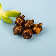 Natural Tiger Eye Carved Healing Pine Cone Figurines, Reiki Energy Stone Display Decorations, 25x20mm(PW-WG28183-05)