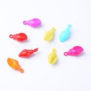 Opaque Acrylic Pendants, Spiral Shell, Mixed Color, 29.5x13~14.5x11~12mm, Hole: 3mm, about 300pcs/500g(SACR-S202-08)