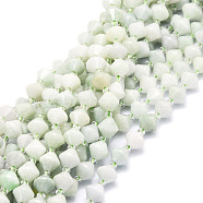 Natural Myanmar Jade Beads Strands, Faceted, Bicone, 8x8mm, Hole: 1mm, about 40pcs/strand, 15.24''(38.7cm)(G-E569-C13)