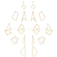 32 Pcs 8 Styles Alloy Pendants & Links Connectors, Triangle & Rhombus & Kite & Arrow & Pentagon & Guadrangle, Light Gold, 4pcs/style(FIND-SC0001-37LG)