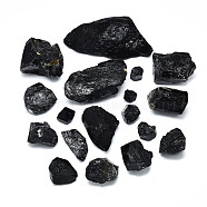 Rough Raw Natural Black Tourmaline Beads, No Hole/Undrilled, Nuggets, 10~80x10~4x7~35mm(G-R485-04)