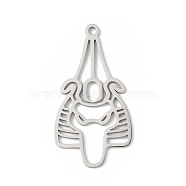 304 Stainless Steel Pendants, Usir Charm, Stainless Steel Color, 32.5x17x0.9mm, Hole: 1.6mm(STAS-K250-05P)