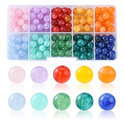 200Pcs 10 Colors  Imitation Gemstone Acrylic Beads, Round, Mixed Color, 8mm, Hole: 2mm, 20pcs/color(OACR-FS0001-19)