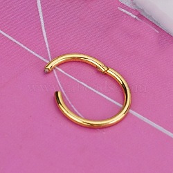 316L Stainless Steel Hoop Nose Rings, Golden, 8mm, Pin: 1.2mm(WGEE114-07)