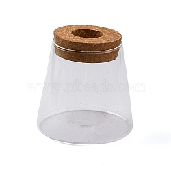 Glass Planter Vase with Wooden Lid, for Hydroponic Plants, Succulents, Cut Flowers, Clear, 89x95mm(AJEW-XCP0002-74)