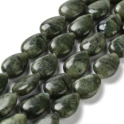 Natural Teardrop Xinyi Jade/Chinese Southern Jade Beads Strands, 17.5~18x13x6mm, Hole: 1.2mm, about 22pcs/strand, 15.24 inch(38.7cm)(G-L242-16)