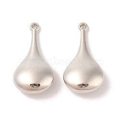 CCB Plastic Pendants, Teardrop, Platinum, 32x17x8mm, Hole: 1.6mm(CCB-N006-15P)