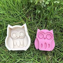Owl Food Grade Silicone Molds, 3D Animal Resin Molds,  Fondant Molds, for DIY Cake Decoration, Chocolate, Candy, Light Grey, 74.5x69x28mm(DIY-F101-08)