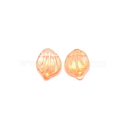 Handmade Lampwork Pendants, Petaline, Orange, 15x12x4.5mm, Hole: 1mm(LAMP-CJC0006-03)