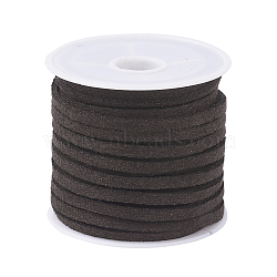 Coconut Brown Flat Faux Suede Cord, Faux Suede Lace, 3x1.5mm, about 5.46 yards(5m)/roll(X-LW-R003-07)