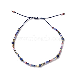 Miyuki Seed & Natural Kyanite Braided Bead Bracelets, Adjustable Bracelet with Nylon Cords, Colorful, Inner Diameter: 2-5/8~2-3/4 inch(6.75~7.1cm) (BJEW-C061-05)