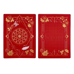 Plastic Cutting Mat, Cutting Board, for Craft Art, Rectangle with Flower Pattern, Red, 22x30cm(WG67524-06)