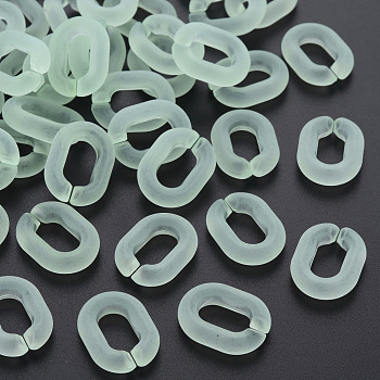 Transparent Acrylic Linking Rings, Quick Link Connectors, Frosted, Oval, Honeydew, 19.5x15x5mm, Inner Diameter: 6x11
mm