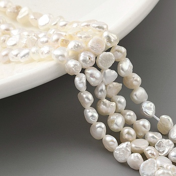 Natural Cultured Freshwater Pearl Beads Strands, Two Sides Polished, Grade 3A, Floral White, 3~4mm, Hole: 0.5mm, about 48pcs/strand, 6.89''(17.5cm)