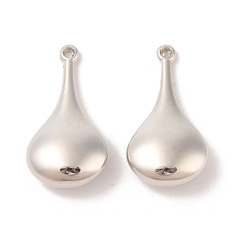 CCB Plastic Pendants, Teardrop, Platinum, 32x17x8mm, Hole: 1.6mm