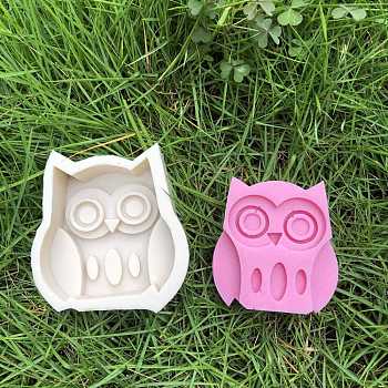 Owl Food Grade Silicone Molds, 3D Animal Resin Molds,  Fondant Molds, for DIY Cake Decoration, Chocolate, Candy, Light Grey, 74.5x69x28mm