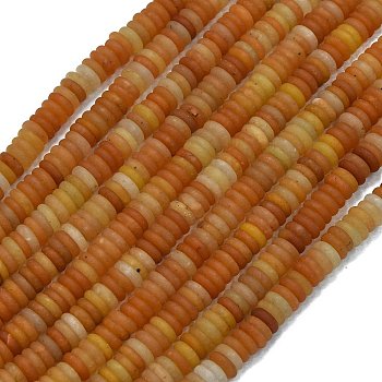 Frosted Natural Red Aventurine Beads Strands, Rondelle, 6x2mm, Hole: 0.7mm, about 182pcs/strand, 15.16''(38.5cm)