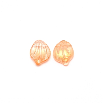 Handmade Lampwork Pendants, Petaline, Orange, 15x12x4.5mm, Hole: 1mm