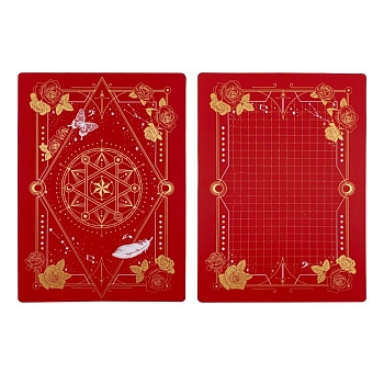 Plastic Cutting Mat, Cutting Board, for Craft Art, Rectangle with Flower Pattern, Red, 22x30cm