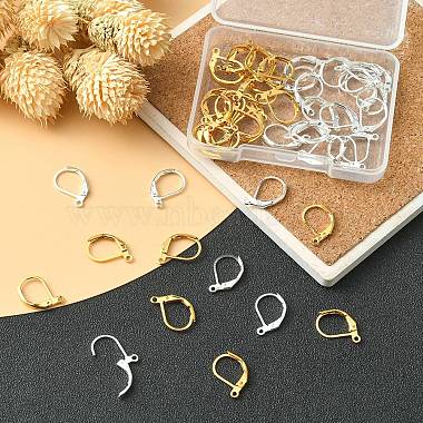 50Pcs 2 Color Brass Leverback Earring Findings(KK-YW0002-07)-5