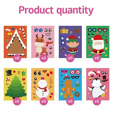 48 Sheets 8 Styles Christmas Paper Make a Face Stickers(DIY-WH0467-007)-4