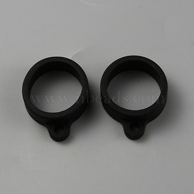 Black Round Silicone Pendants