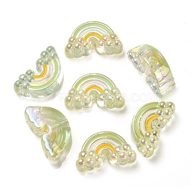 Green Yellow Rainbow Acrylic Beads
