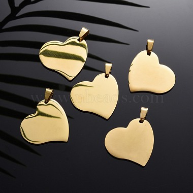 Golden Heart 304 Stainless Steel Pendants