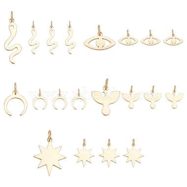 Real 18K Gold Plated Mixed Shapes Brass Pendants