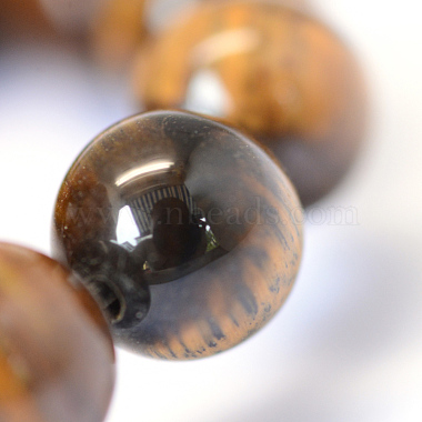 Grade ab oeil de tigre naturel brins de perles rondes(X-G-E334-4mm-17)-4