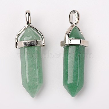 Natural Green Aventurine Double Terminated Pointed Pendants(X-G-F295-04A)-4