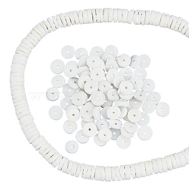 6mm Seashell Color Disc White Shell Beads