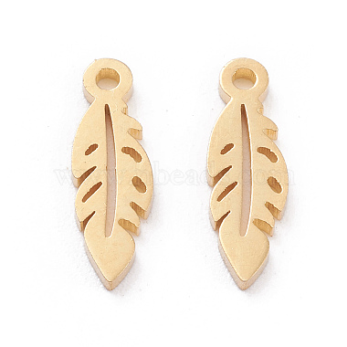 Golden Feather 304 Stainless Steel Charms
