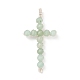 Natural Green Aventurine Faceted Round Beads Pendants(PALLOY-TA00002-01)-1