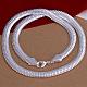 Popular Silver Color Plated Brass Flat Snake Chain Necklaces For Men(NJEW-BB12844)-1