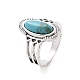 Synthetic Turquoise Finger Rings Set(AJEW-PW0005-01A)-2