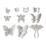 10Pcs 304 Stainless Steel Pendants, Butterfly, Stainless Steel Color, 12~40x13~39.5x2~5mm, Hole: 1.8~2.5mm(STAS-P426-02P)