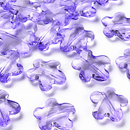 Transparent Acrylic Beads, Faceted, Flower, Medium Slate Blue, 18.5x18.5x5.5mm, Hole: 1.2mm, about 470pcs/500g(TACR-S154-32B-47)