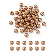 Spray Painted Natural Wood Beads, Round, Gold, 12x11mm, Hole: 3.5mm, 500pcs/set(WOOD-TA0002-25B-02)