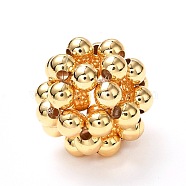 Round Woven Beads, with Brass Beads, Golden, 16mm, Hole: 3.5mm(KK-JF-4MM-01)