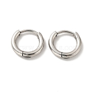 201 Stainless Steel Huggie Hoop Earrings, with 304 Stainless Steel Pins, Stainless Steel Color, 15 Gauge, 9.5x1.5mm, Pin: 0.7mm(STAS-H164-01P)